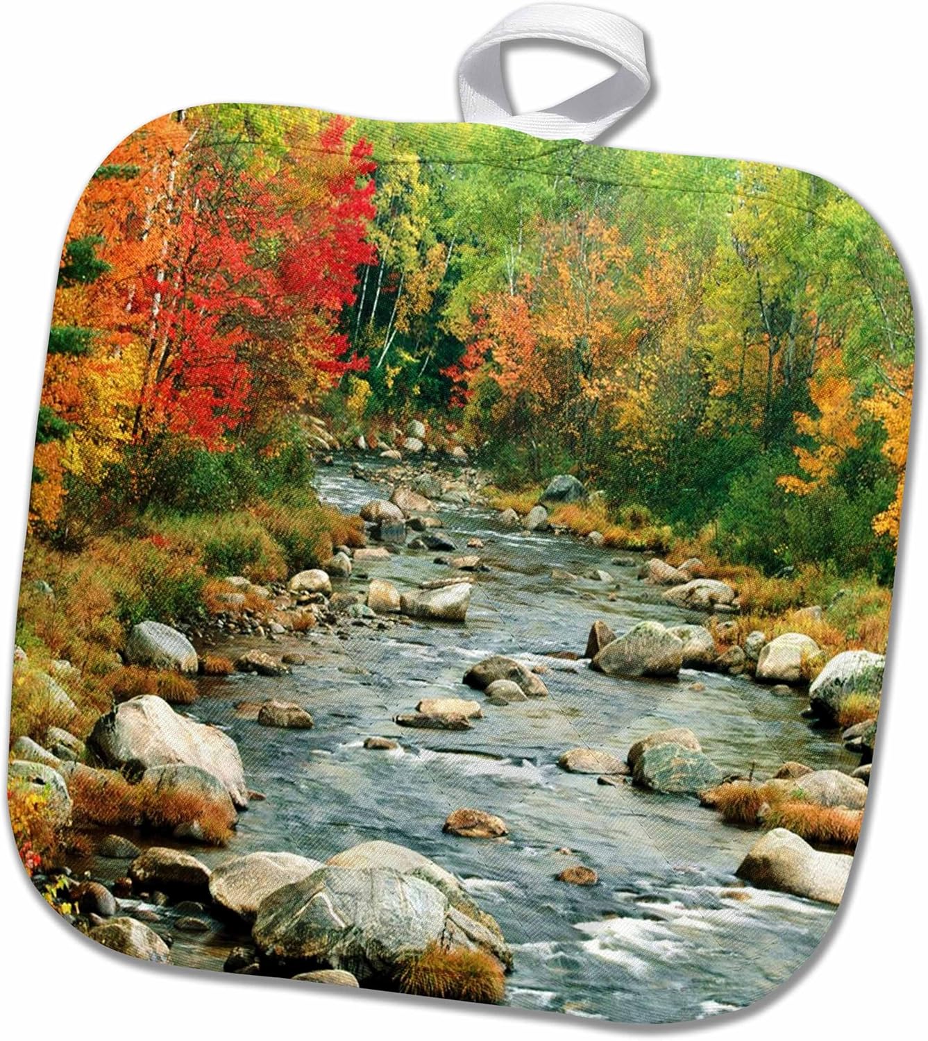 3D Rose Fall in New Hampshire Pot Holder, 8" x 8"