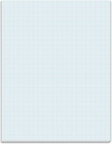 Tops Quadrille Bloc de hojas, 8.5 x 11 pulgadas, 20 libras, 50 hojas, color blanco, Blanco