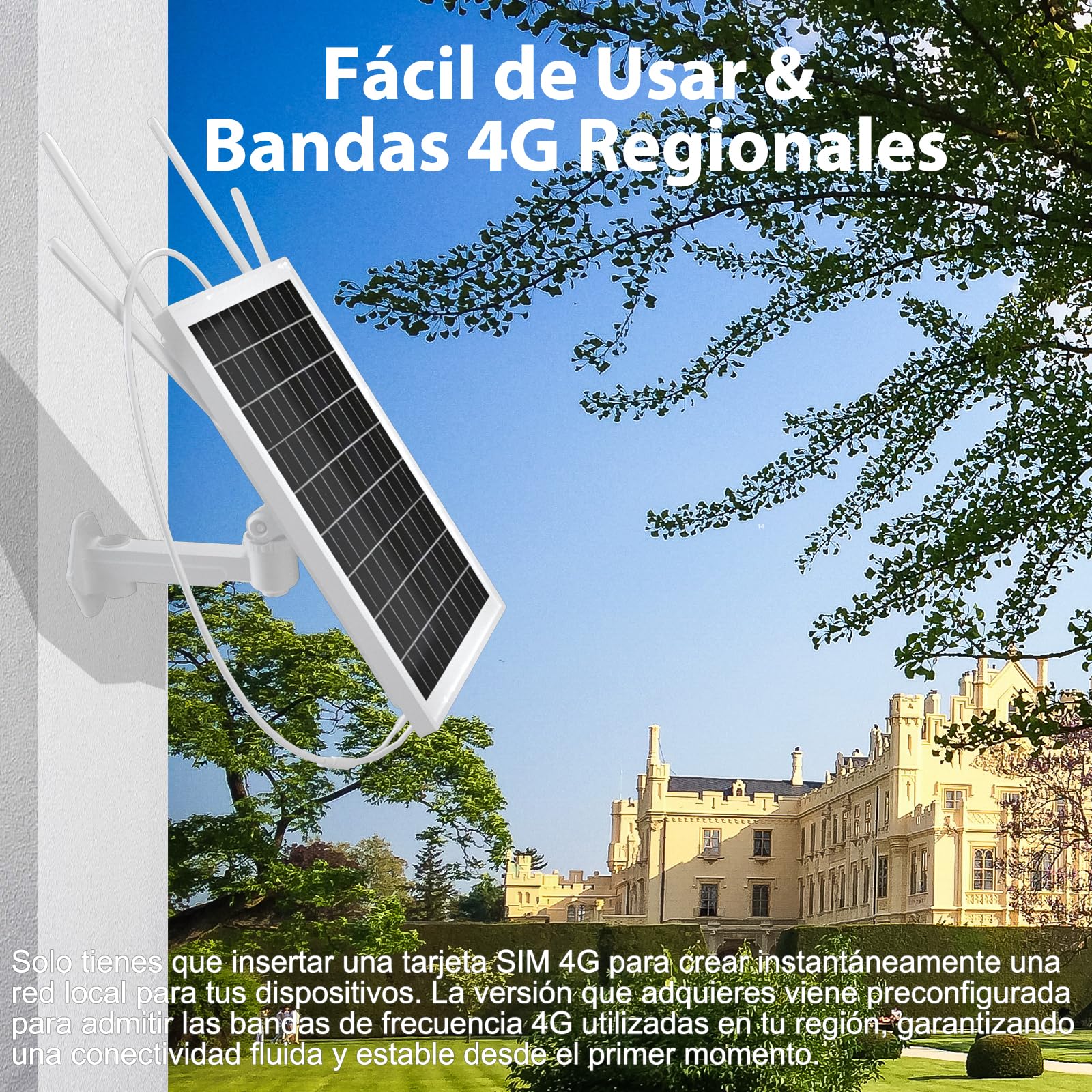 Solar 4G LTE Modemrouter, Router con 4 Antenne