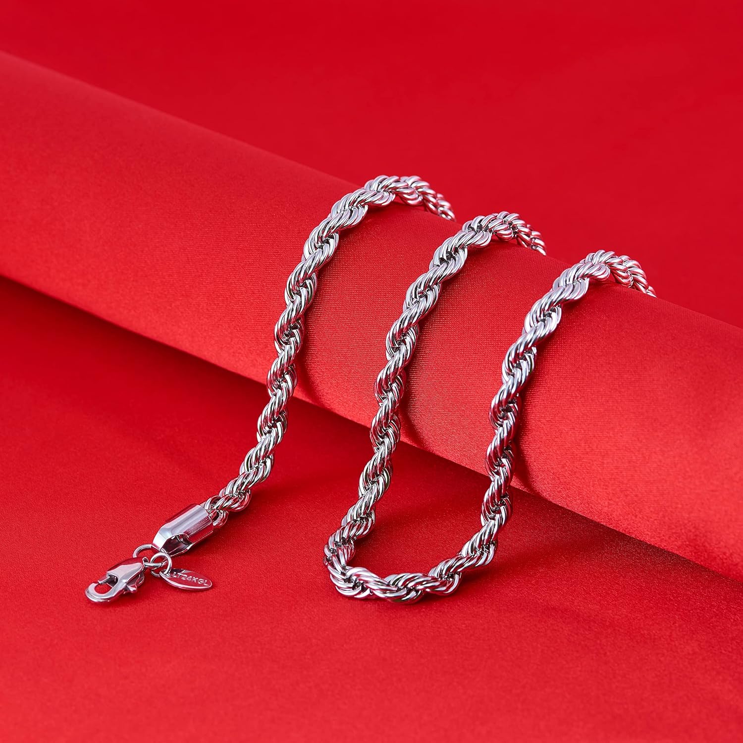 LIFETIME JEWELRY 6mm Rope Chain Necklace for Women and Men 24k Real Gold Plated - Image 4