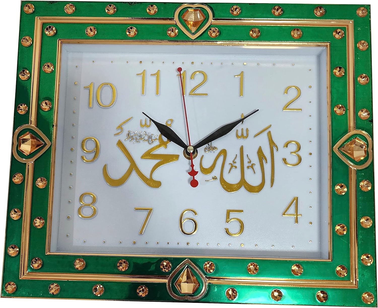 Amazon.com: Islam Wall Clock AMN-378 Square Shape Design Allah ...