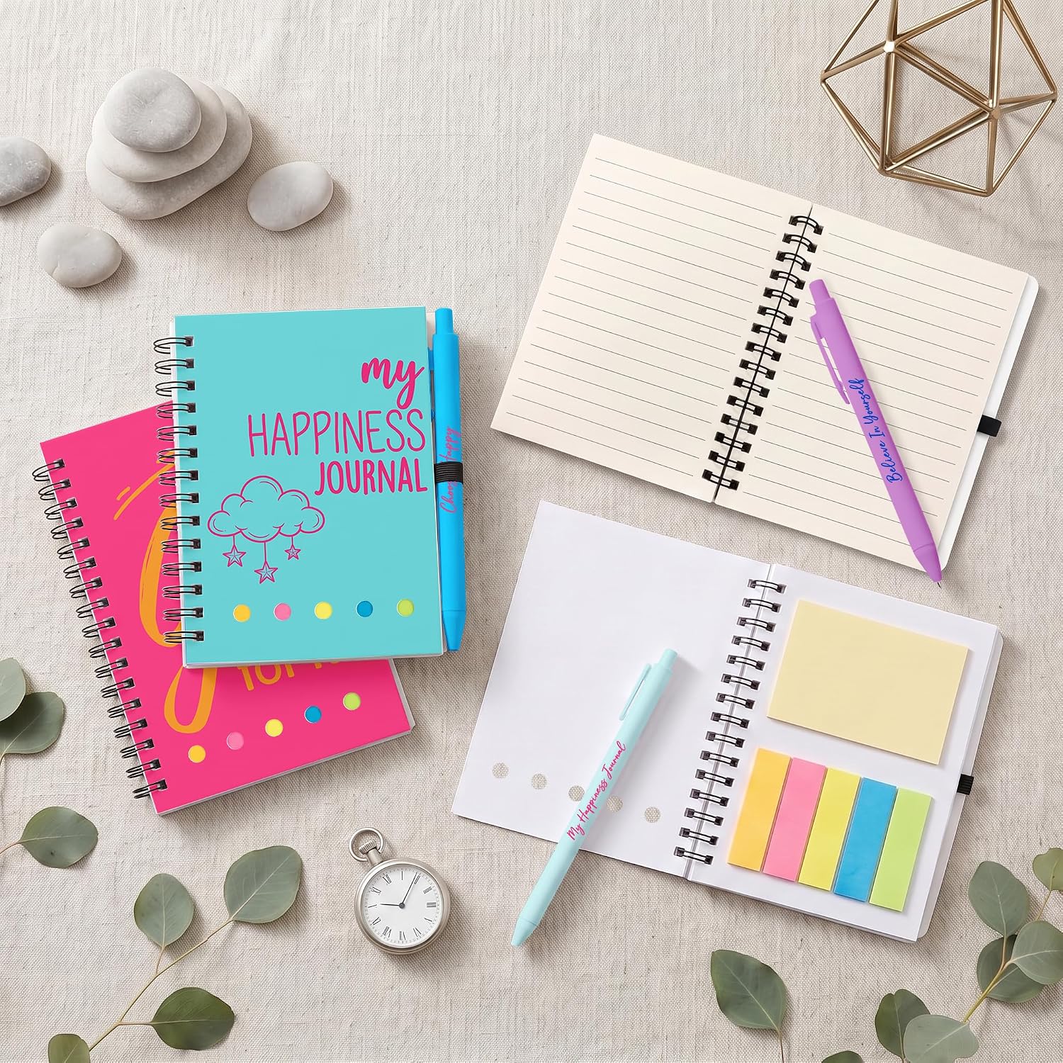 Sprial Notebooks with Pens Bulk, 48 Pack, 5.5 x 4.7 Inch, Positive image 2