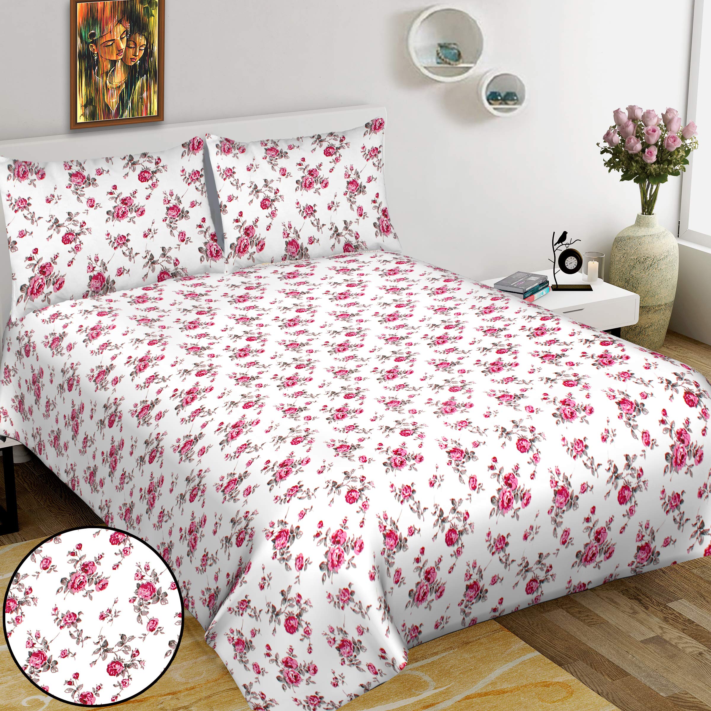 See full amazon price history chart for Rajdevi Jaipur Prints Cotton 251 TC Super King Size Bedsheet with 2 Pillow Covers (100x108) (Pink 02) Rajdevi Jaipur Prints Cotton 251 TC Super King Size Bedsheet with 2 Pillow Covers (100x108) (Pink 02) (B09HCGL1CW) Amazon Price History, Amazon Price Tracker