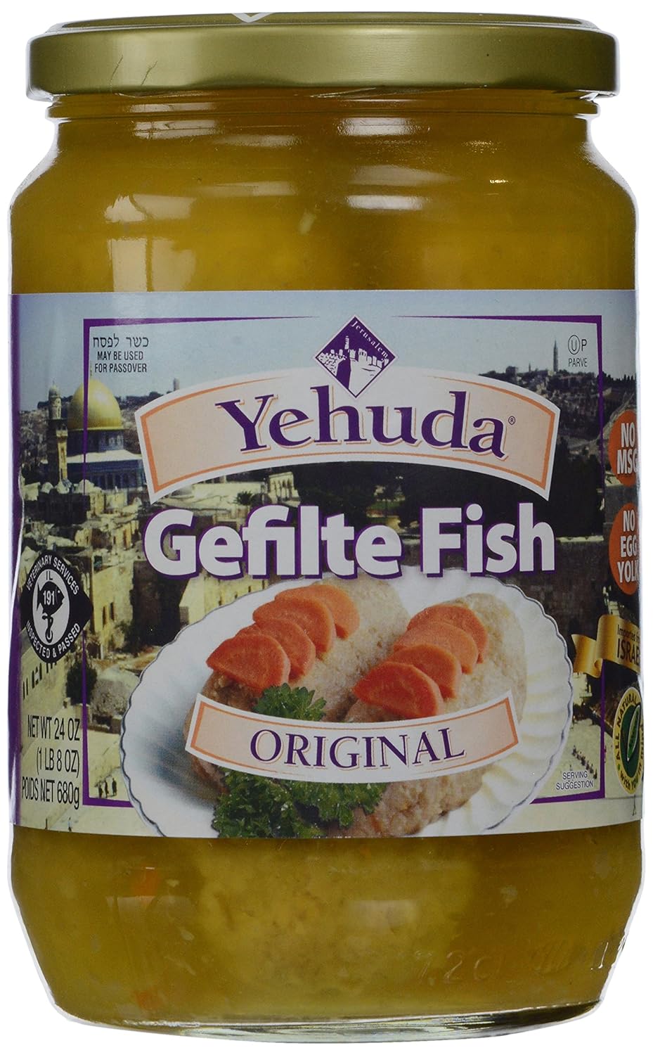 Yehuda Gefilte Fish Imported from Israel, 24-ounces (Pack of 4)