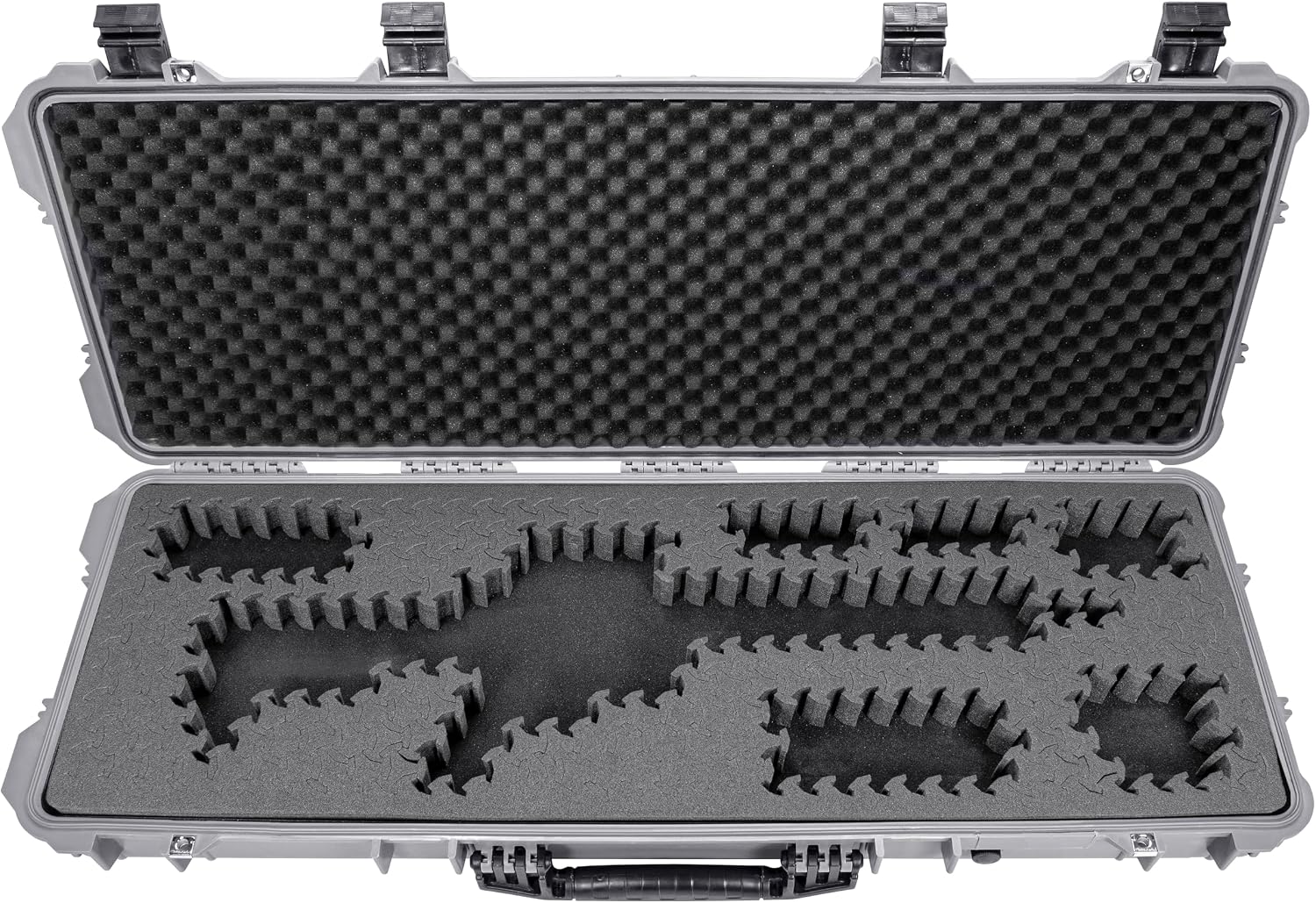 Eylar 44" Hard Roller Rifle Case (Gray) w/Retro Controller UV Print and RAGAR 41.75" Foam Insert, Waterproof, Shockproof Meets TSA Requirements