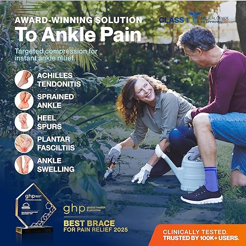 Vista 106 de Modvel Calcetines de compresión de tobillo y esguince para tobillo – Soporte de alivio de fascitis plantar, soporte de pie para el dolor, mujeres