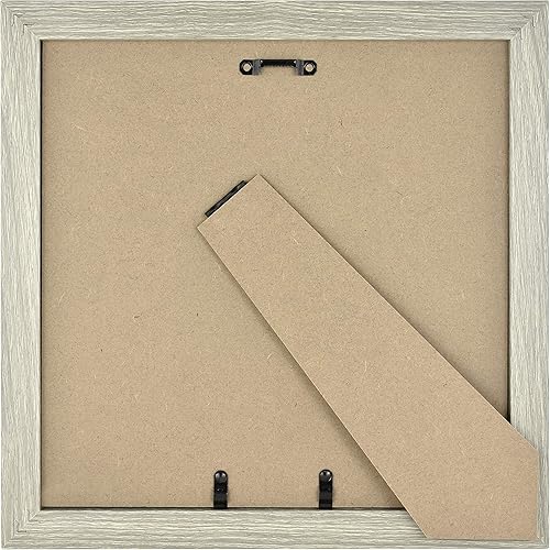 Vista 111 de MCS Studio Gallery - Portarretratos de textura de madera, negro, 10 x 10 pulgadas, para colgar y soporte posterior, marco cuadrado para fotos