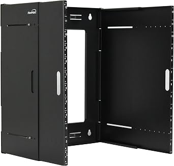 NavePoint 12U Patch Panel Bracket Wall Mount Patch Panel Rack for 19 Networking Equipment Expandable Mounting Depth 9.5 to 15.5 4U IT Rack 40lbs Weight Capacity Pre-Assembled
