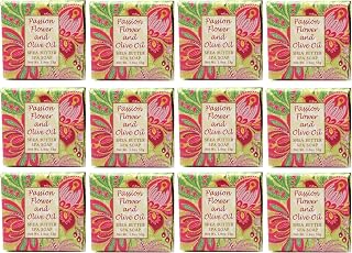 Greenwich Bay Passion Flower Scented Bar Soaps - 12 Pack of Mini 1.9 oz. Botanical Scented Bars - Perfect for Guest Bath, Airbnb, Salon, Spa, Hotel - Elegant Wrappers