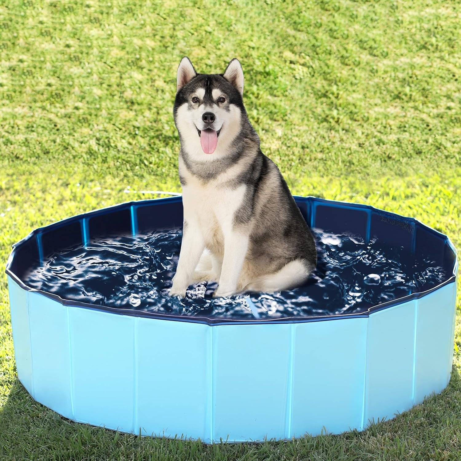 Sloosh Foldable Dog Pet Bath Pool Collapsible Dog Pet Pool Bathing Tub Kiddie Pool