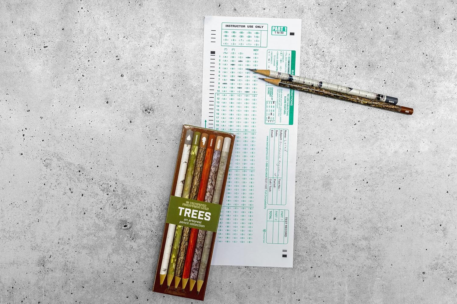 The Unemployed Philosophers Guild Trees Pencil Set - Box Wooden Paint-Dipped Unsharpened #2 Lead Pencils, Set of 6 Unique Designs image 2