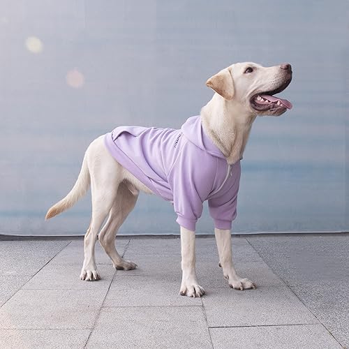 Miniatura 4 de Ropa extragrande para perros con capucha y cremallera para perros grandes, Labrador, pastor alemán, morado, talla 3XL