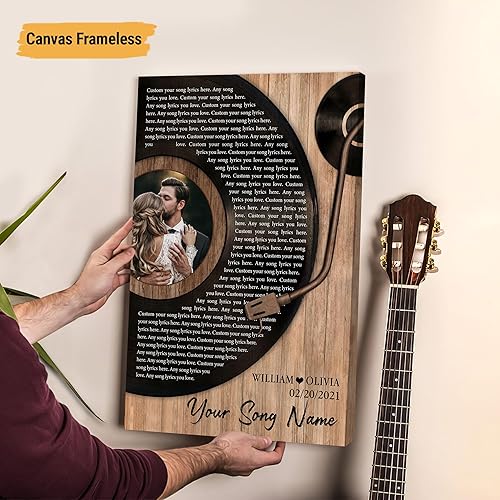 Miniatura 5 de VICILO Regalos para marido  Letras de canciones personalizadas con marco para él  Acordes de canción perfectos para pareja, aniversario de un año,