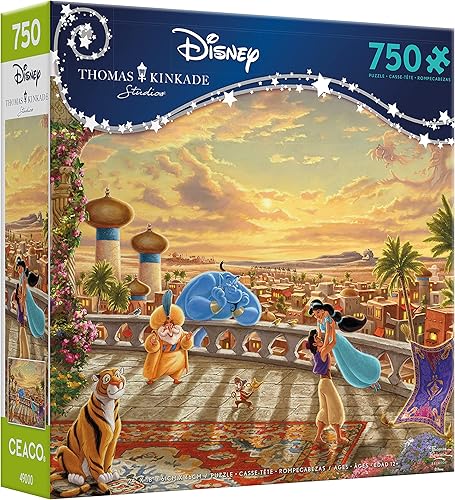 Miniatura 3 de Ceaco Colección Disney Dreams de Thomas Kinkade - Rompecabezas de 750 piezas de Jasmine Dancing in Desert Sunset (Jasmín bailando al atardecer en el