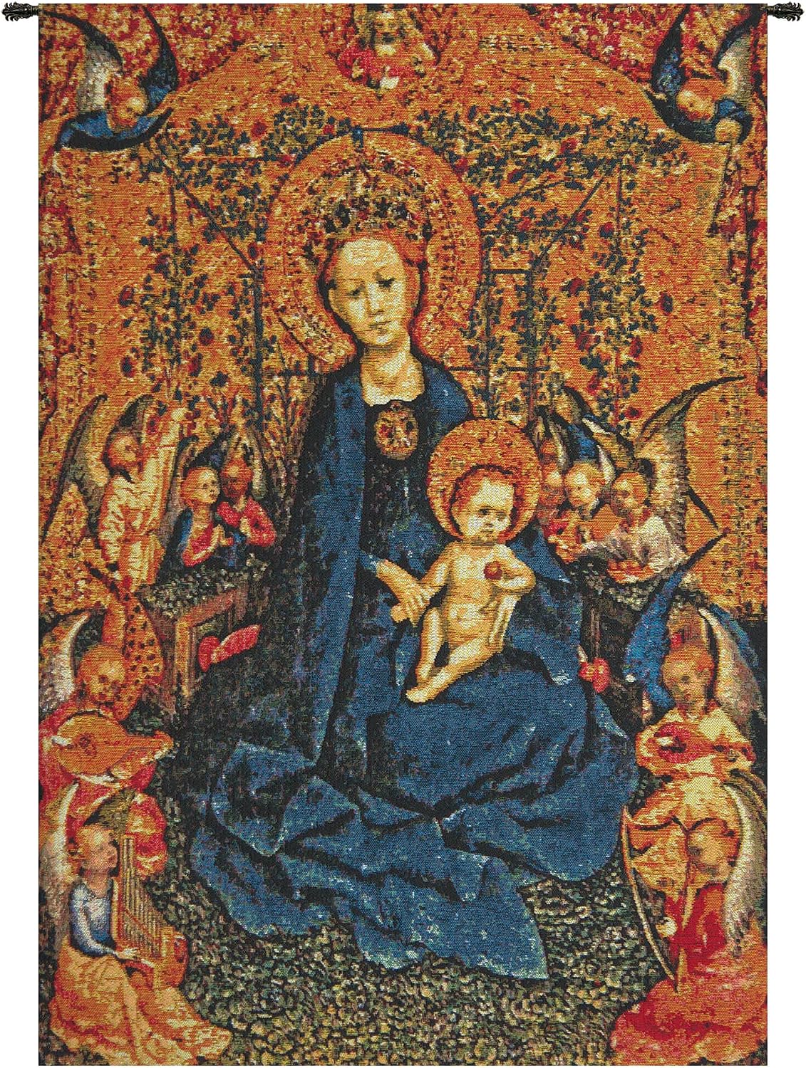 Maria With Child Belgian Tapestry Wall Hanging - 25 in. x 35 in. Cotton/Viscose/Polyester by Charlotte Home Furnishings