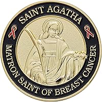 Vista 2 de Hero's Valor St. Agatha, Santa Matrona del Cáncer de Mama, Moneda de Desafío de Oración, 1-Pack (Una Moneda)