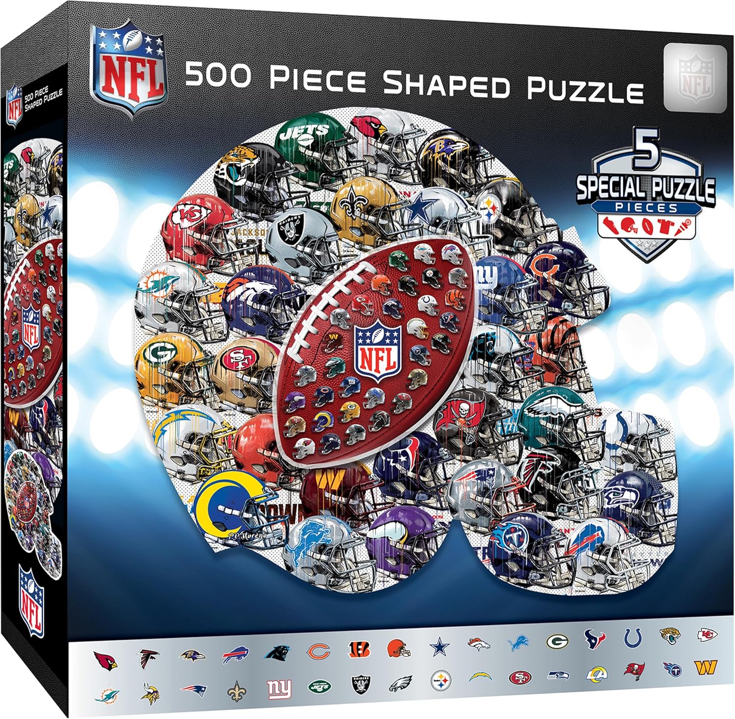 MasterPieces 500-Piece NFL Drip Art Helmet Shaped Puzzle - Perfect for NFL Fanatics - 25"x22"