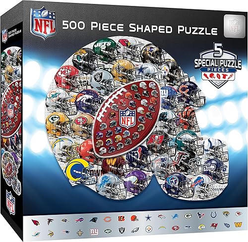 MasterPieces Rompecabezas con Forma de Casco de Arte Drip de la NFL de 500 Piezas - Perfecto para Fanáticos de la NFL - 25"x22"