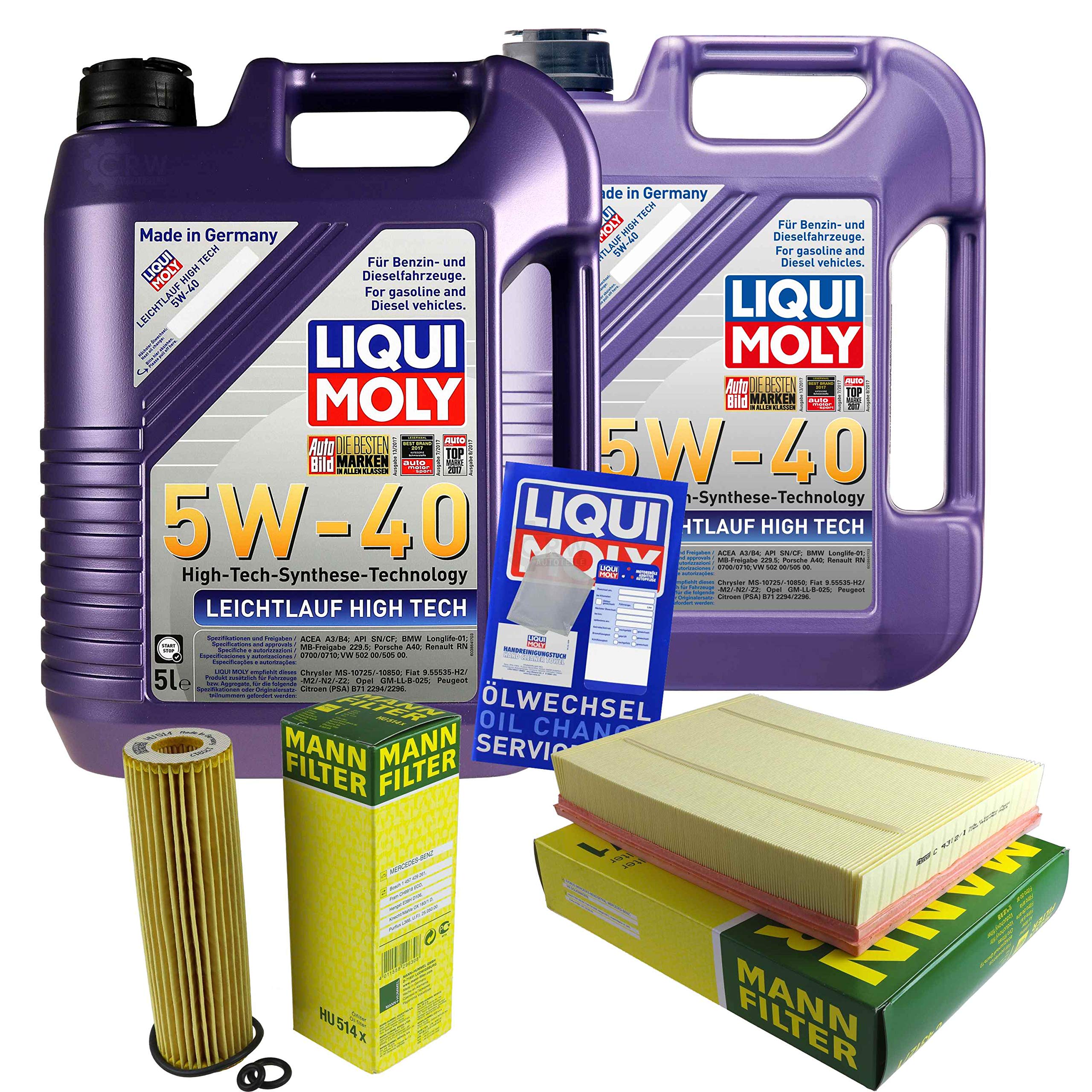 Kit d'inspection 10 l LM LL High Tech 5W-40 + filtre à air MANN