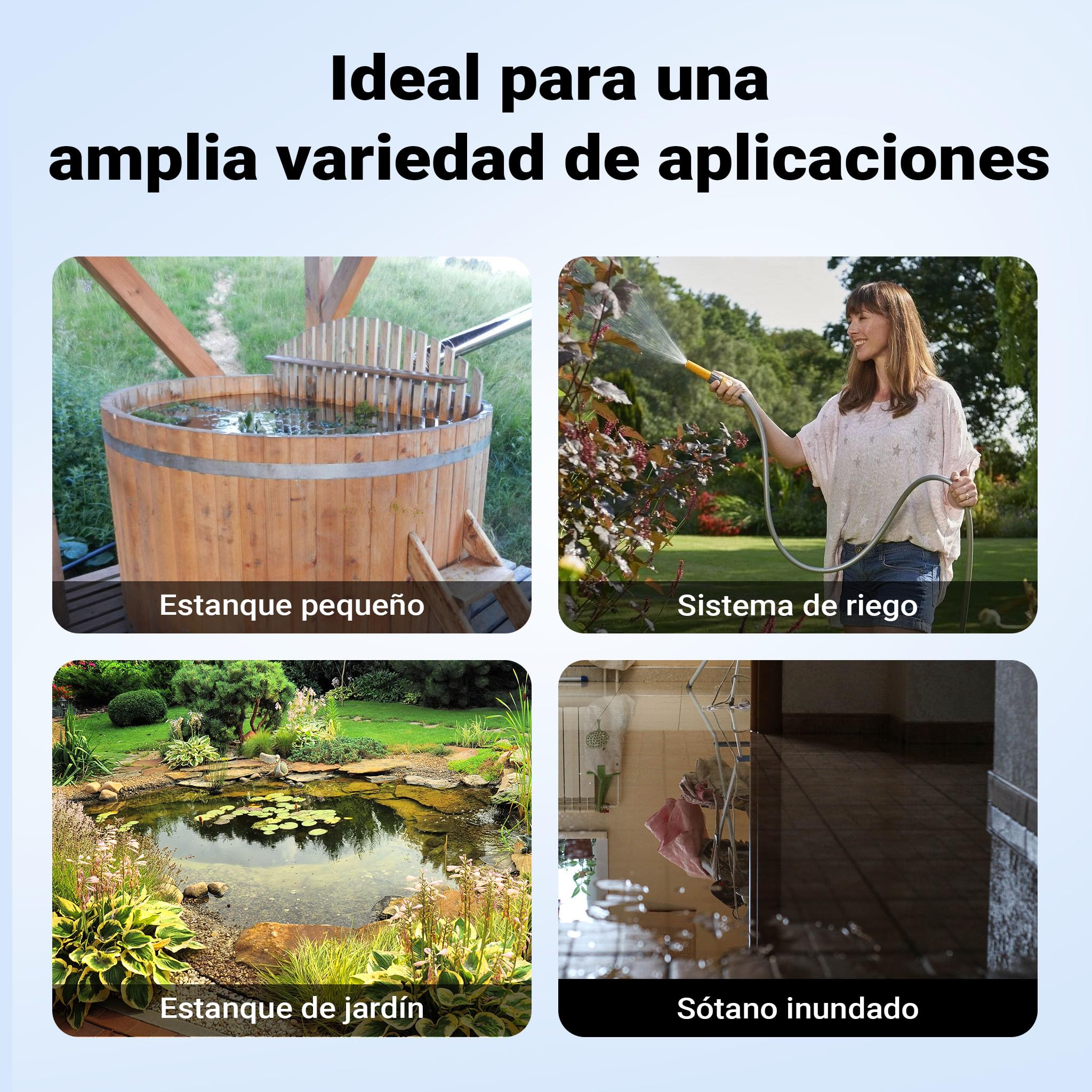 Bomba de agua sumergible Wiltec 1200 W 6000 l/h 40 m, inmersión 7 m, interruptor flotador, PPO acero inoxidable