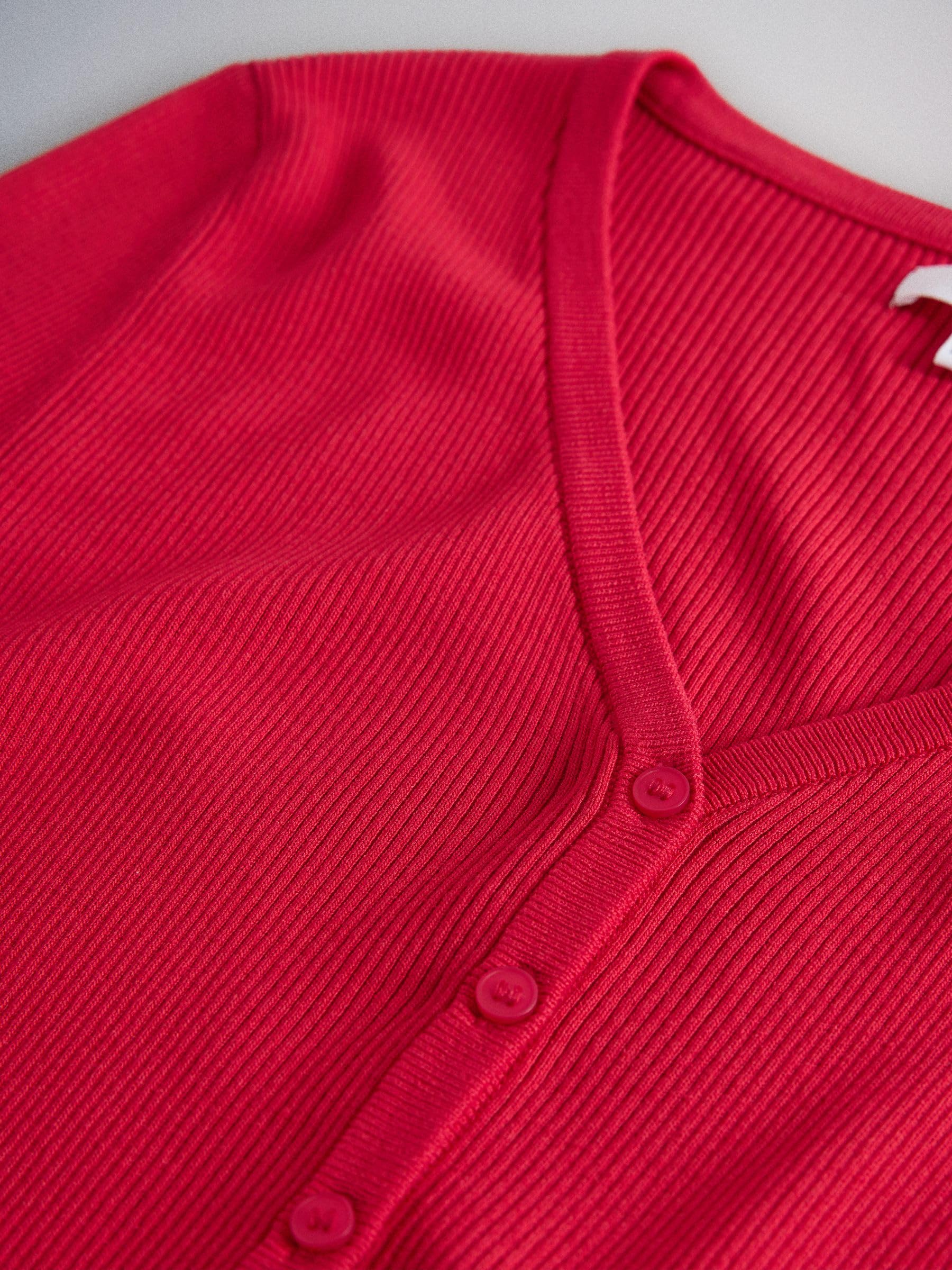 THE SET Mujeres Pack de 3 cárdigans Acanalados de Manga Corta con Cuello de Pico
