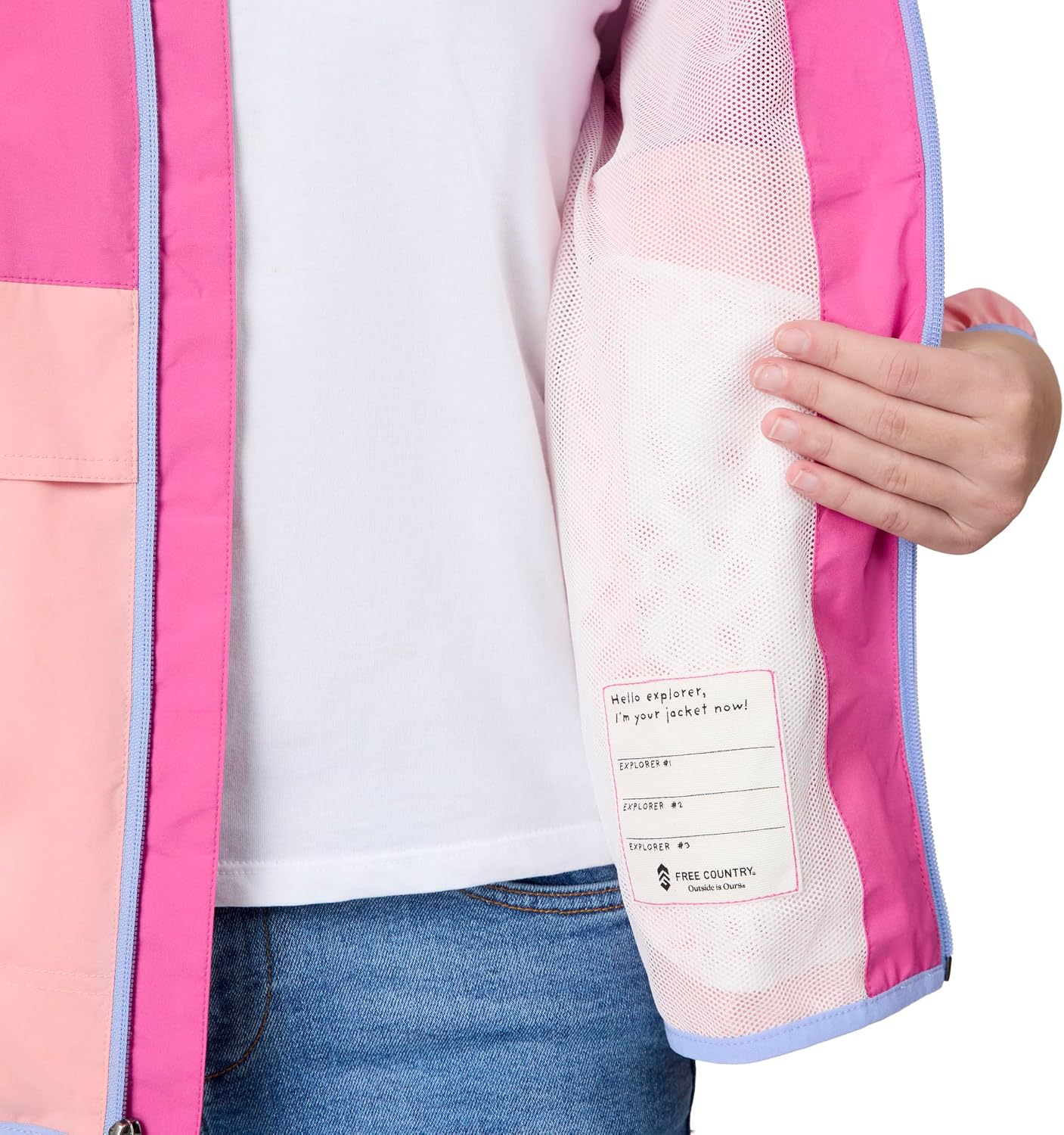 Free Country Girls' Easy Hiking Windshear Jacket Fuchsia M