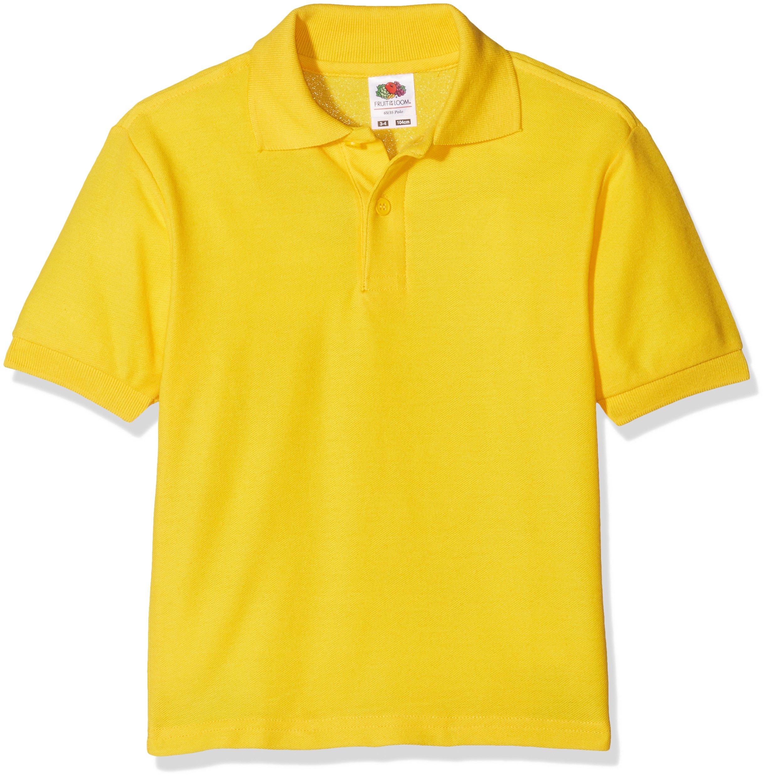 Fruit of The Loom Boys' Polo Shirt - Yellow - 10 Years