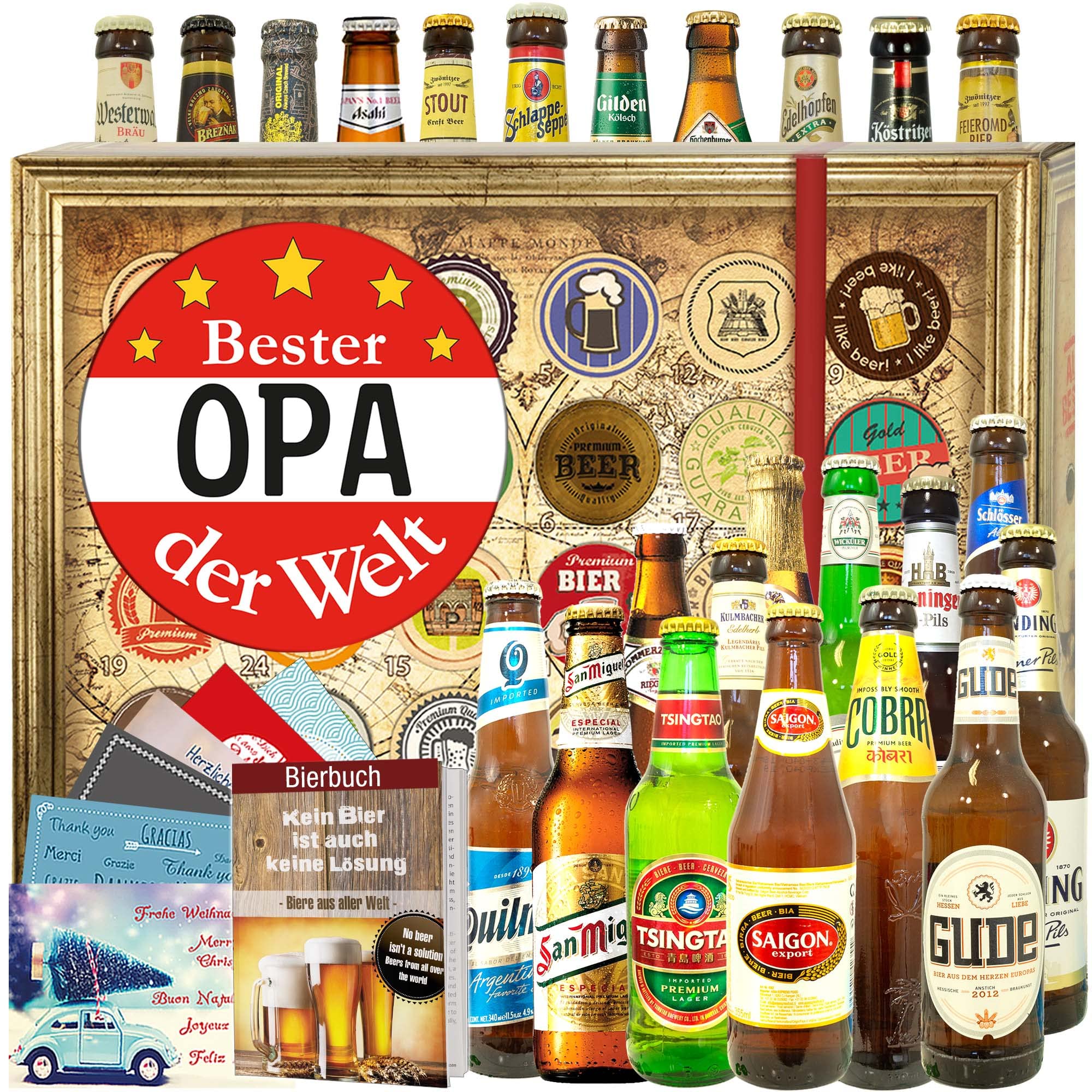 Bester Opa/Adventskalender 2024 2025 Bier/Bier Geschenk Welt und DE