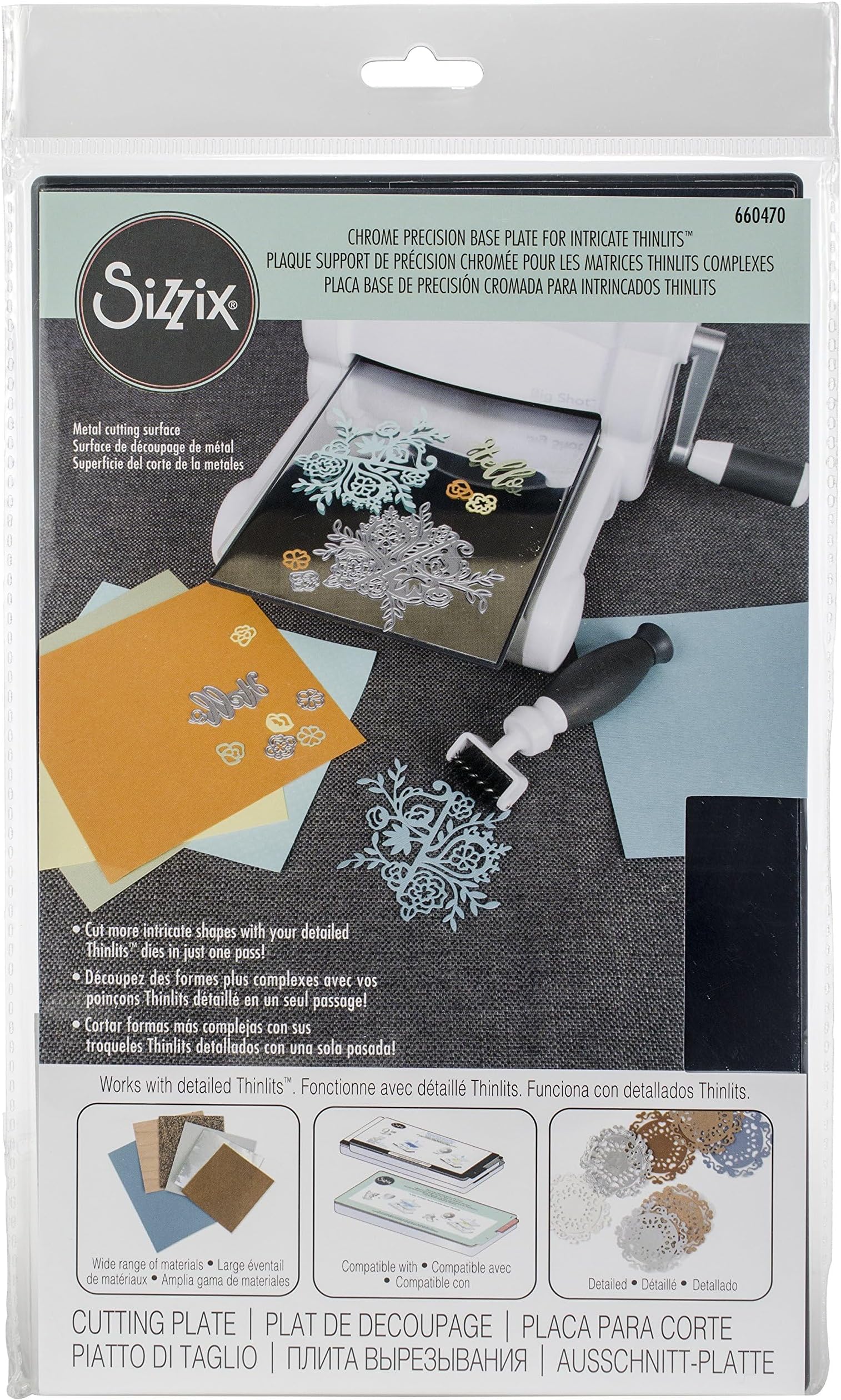 660470 Chrome Precision Base Plate for Intricate Thinlits, multi-colour