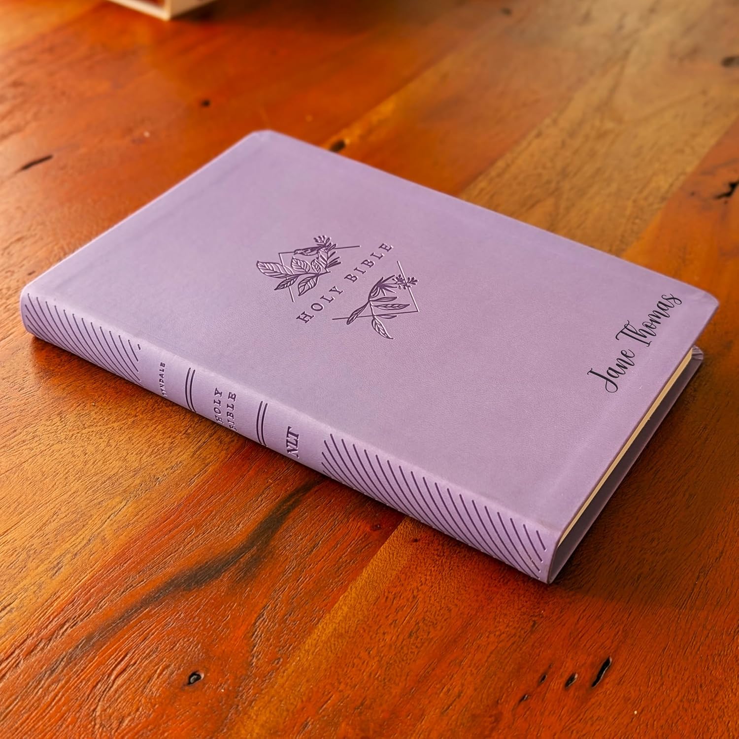 Personalized NLT Large Print Premium Value Thinline Bible – Filament Enabled | LeatherLike Lavender Song Edition | Custom Engraved | 10.25-Point Large Print | Life Application Topics Index & Filament Bible App Integration | 9.625” x 6.75” (Name Only)