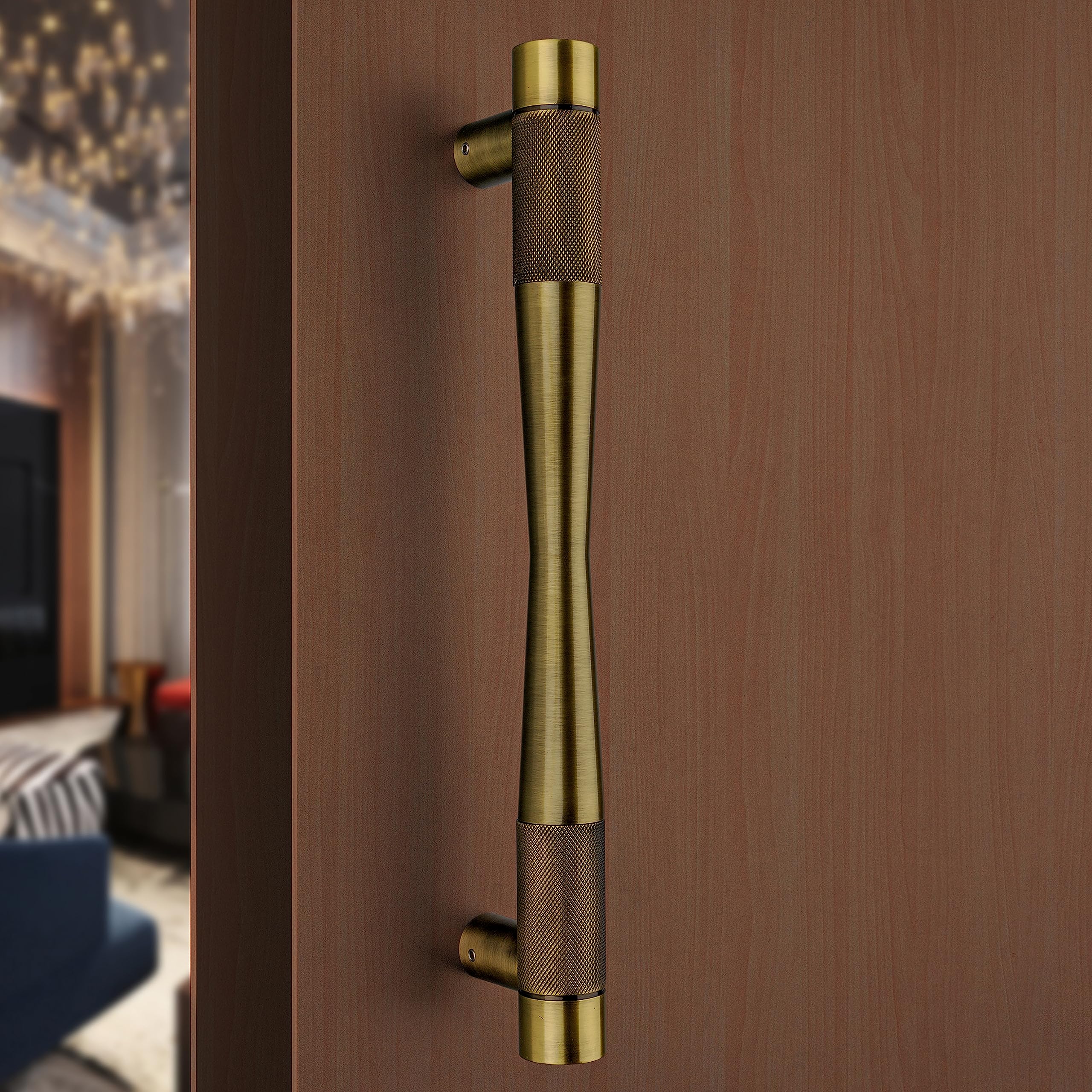 Plantex 14 inch Main Door Handle/Wooden & Glass Door Handle/Pull & Push Handles for All Doors of House, Office, Hotels (Brass Antique, Pack of 1) - 3 Years Warranty