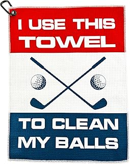 Wolf Golf Towels - I Use This Towel to Clean My Balls Golf Towel - Golf Gifts for Men - Printed Funny Golf Towel