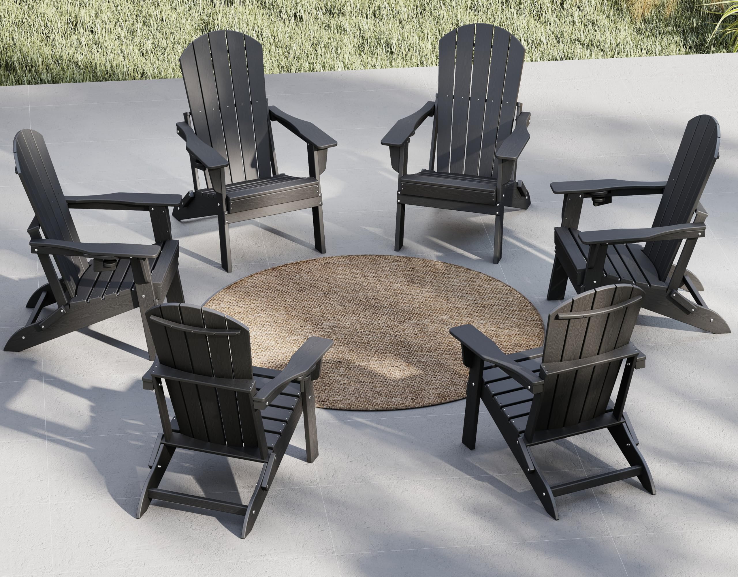 Plawdlik Folding Adirondack Chair Set of 6