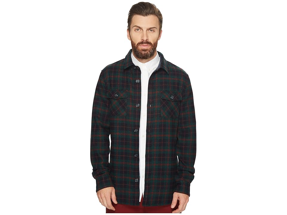 

Original Penguin Plaid Wool Blend Unlined Jacket (Dark Sapphire) Men's Coat