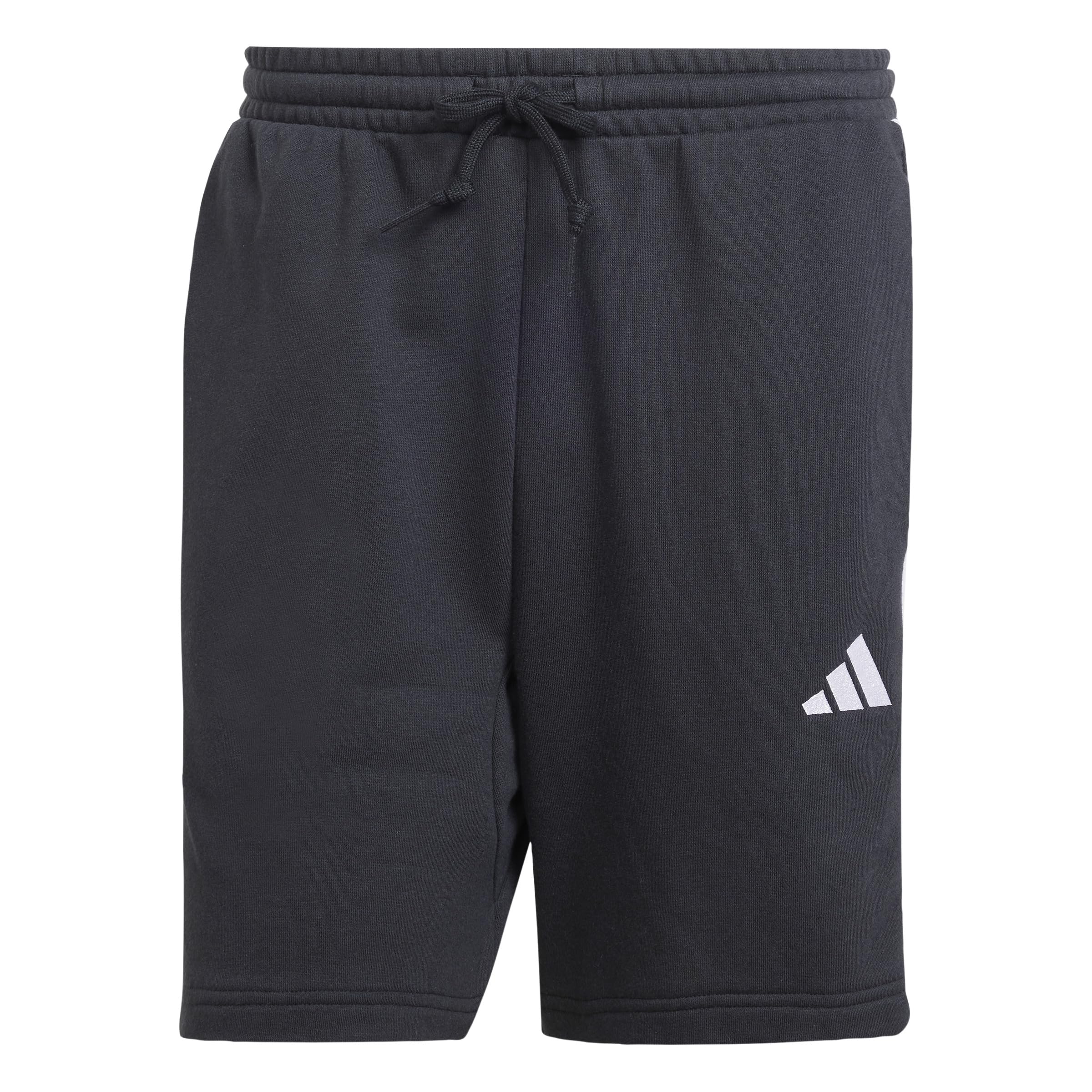 adidasEssential 3-Stripes French Terry Black Men Shorts, M