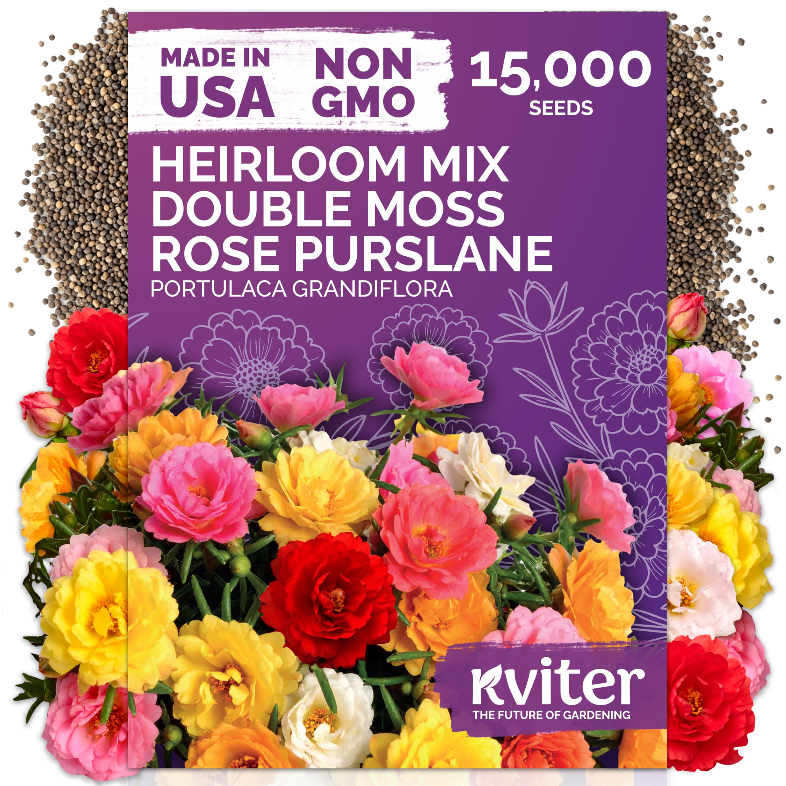 Amazon.com : KVITER 15,000 Mix Moss Rose Seeds for Planting