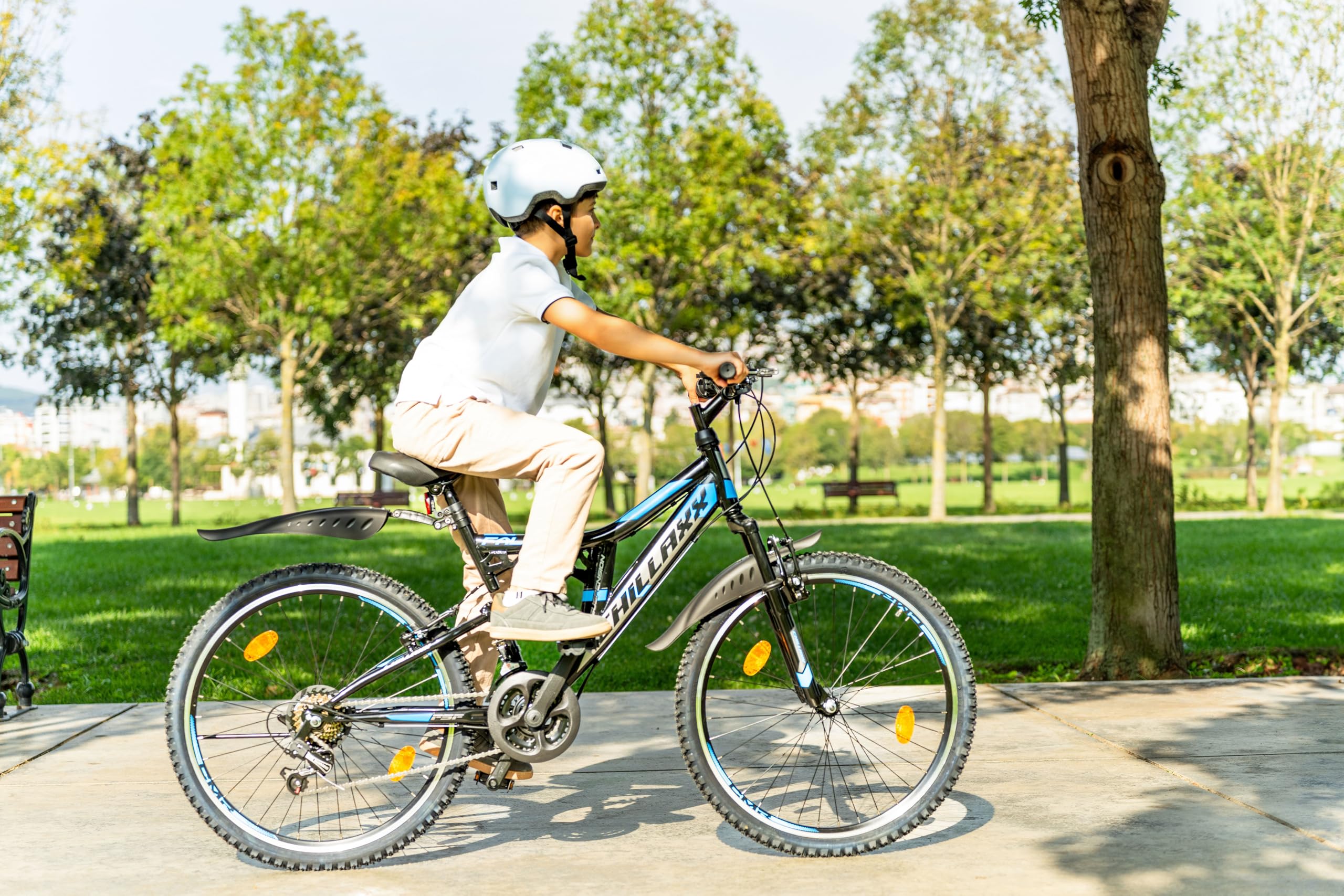 Chillaxx Bike Falcon Premium Mountain Bike da 24,26,27.5 e 29 pollici, bicicletta per ragazzi, ragazze, uomini e donne, freni a disco, cambio a 21 marce, sospensione completa
