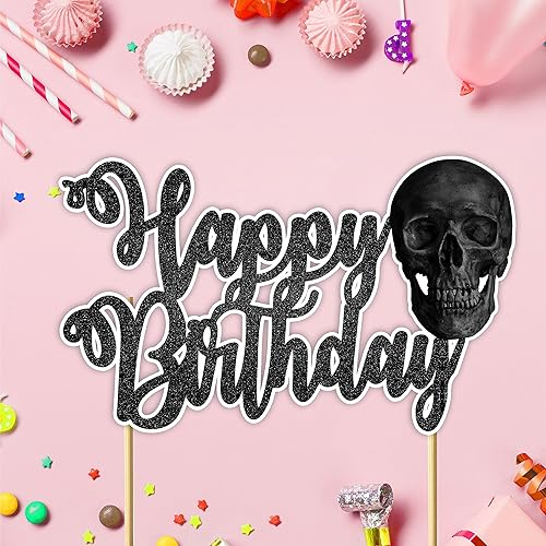 Miniatura 3 de Seyal Decoración para pastel de feliz cumpleaños con calavera
