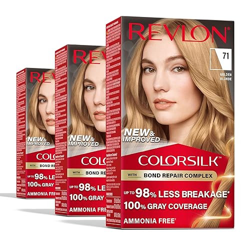 Revlon ColorSilk with Bond Repair Complex, color permanente para el cabello rubio, cobertura 100 % de las canas, tinte para el cabello sin amoníaco,