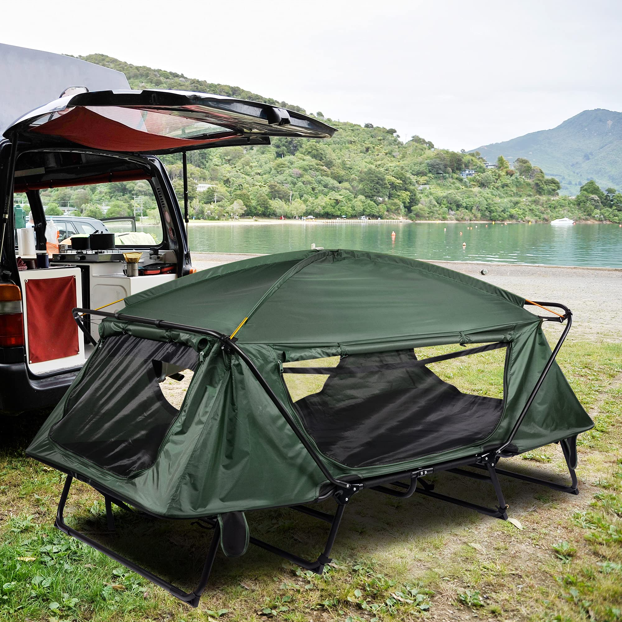 Folding Double Tent Cot Portable 2Person Durable Waterproof