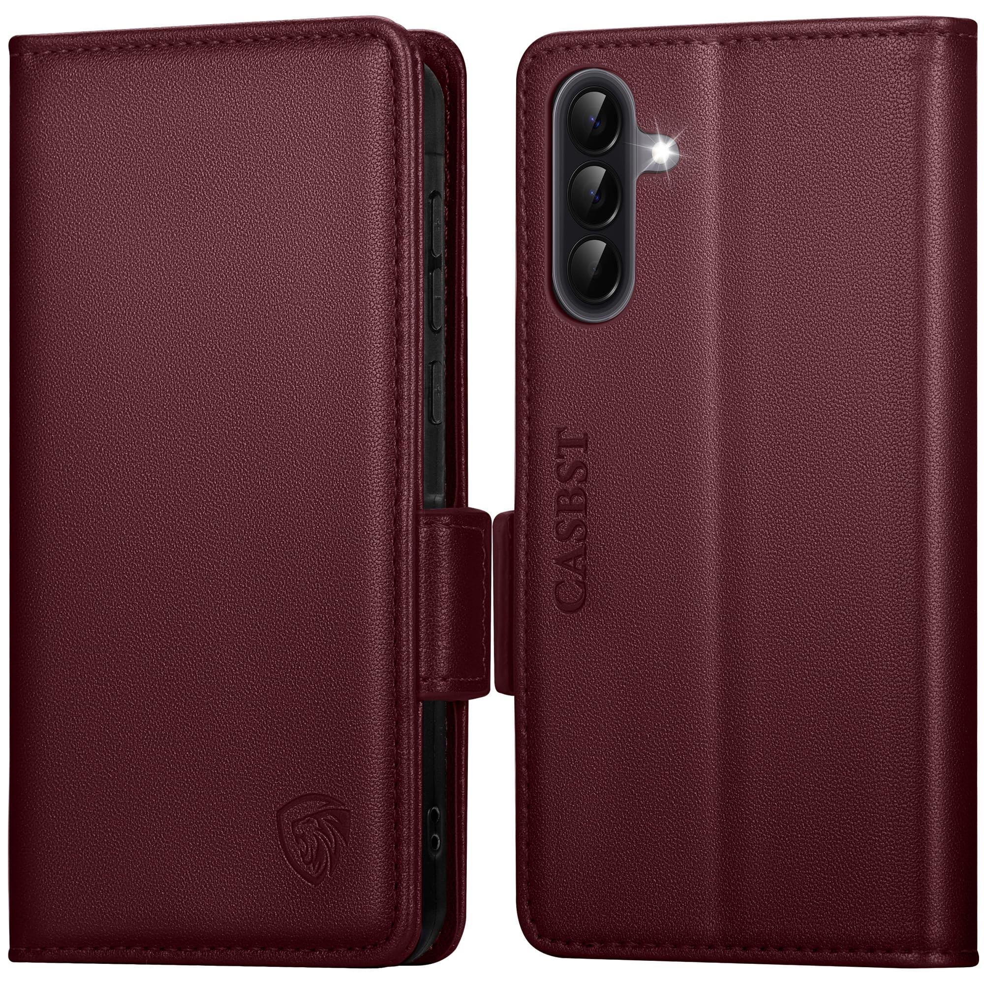 CASBST Handyhülle für Samsung Galaxy A50/A30S Hülle, Premium Leder Schutzhülle Klappbar für Samsung Galaxy A50 Flip Case mit Kartenfach Ständer Magnet Klapphülle für Samsung A50 Hülle (Schwarz)