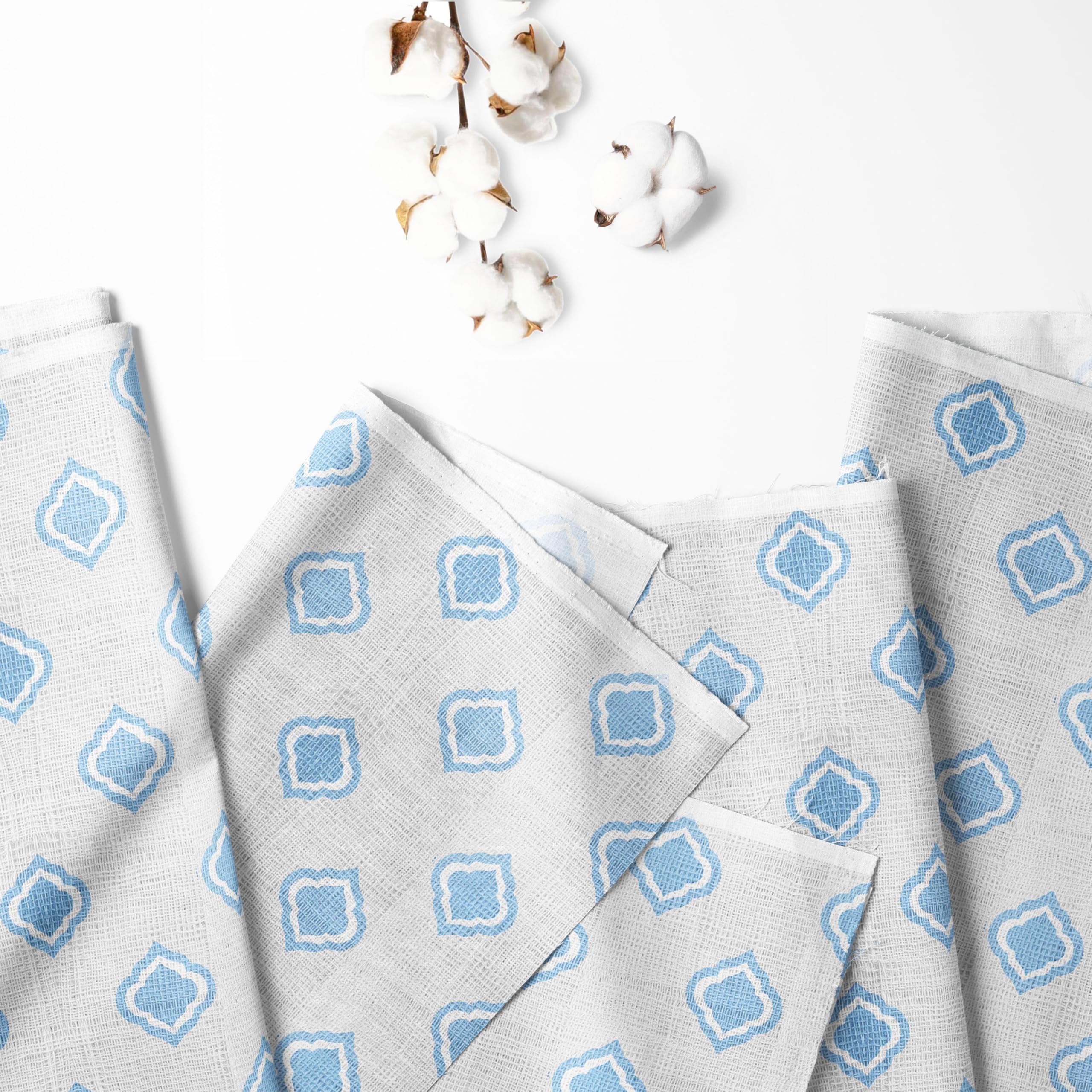 Bacati - Muslin Printed Sleeping Bag (Wearable Blankets) (Small, Moroccan Tiles White/Blue)