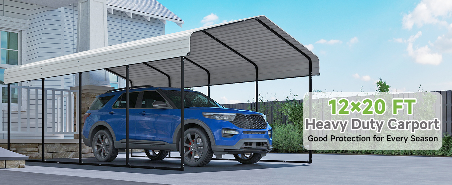 Amazon.com: Real Relax 12x20ft Metal Carport, Heavy Duty Garage