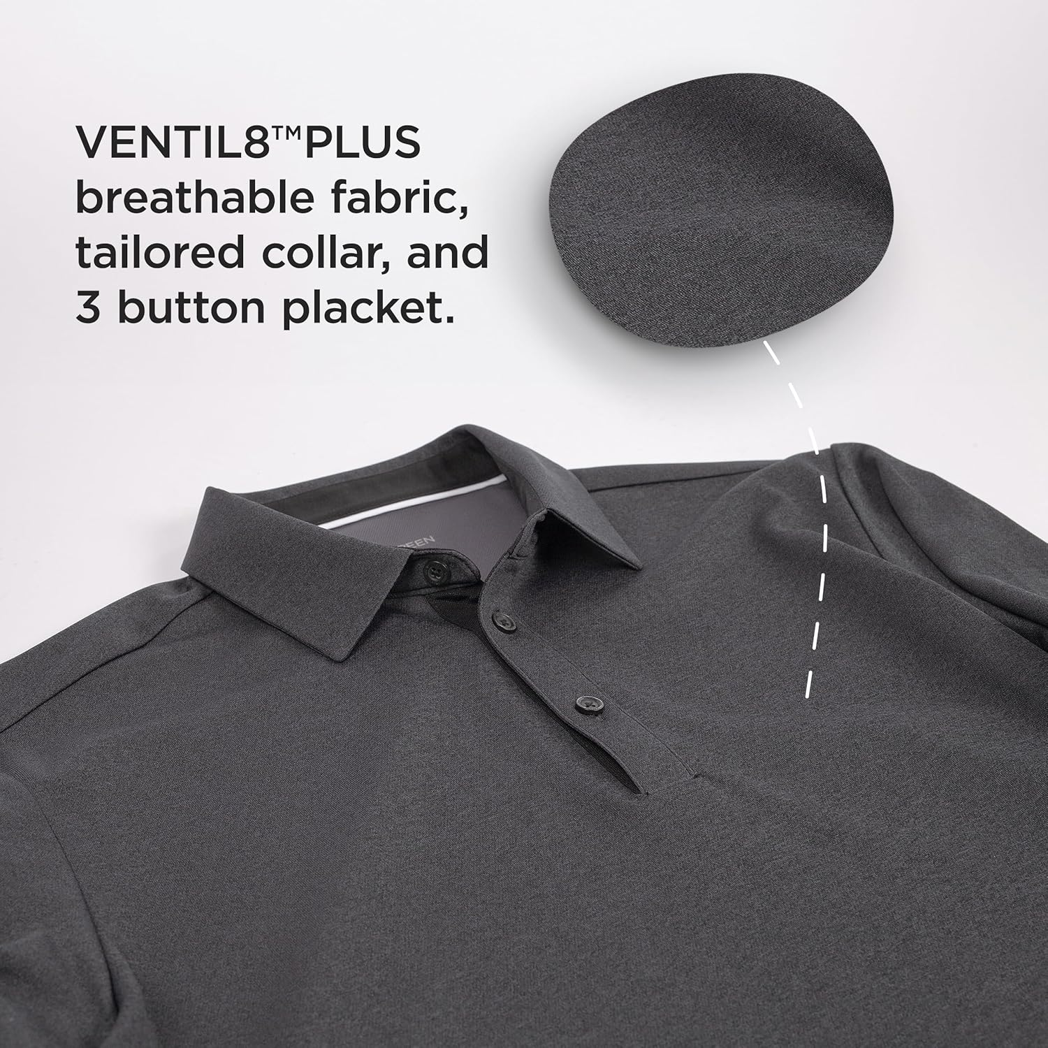 UV 20+ Classic Mens Golf Shirt, Lightweight Breathable Short Sleeve Polo - Image 4