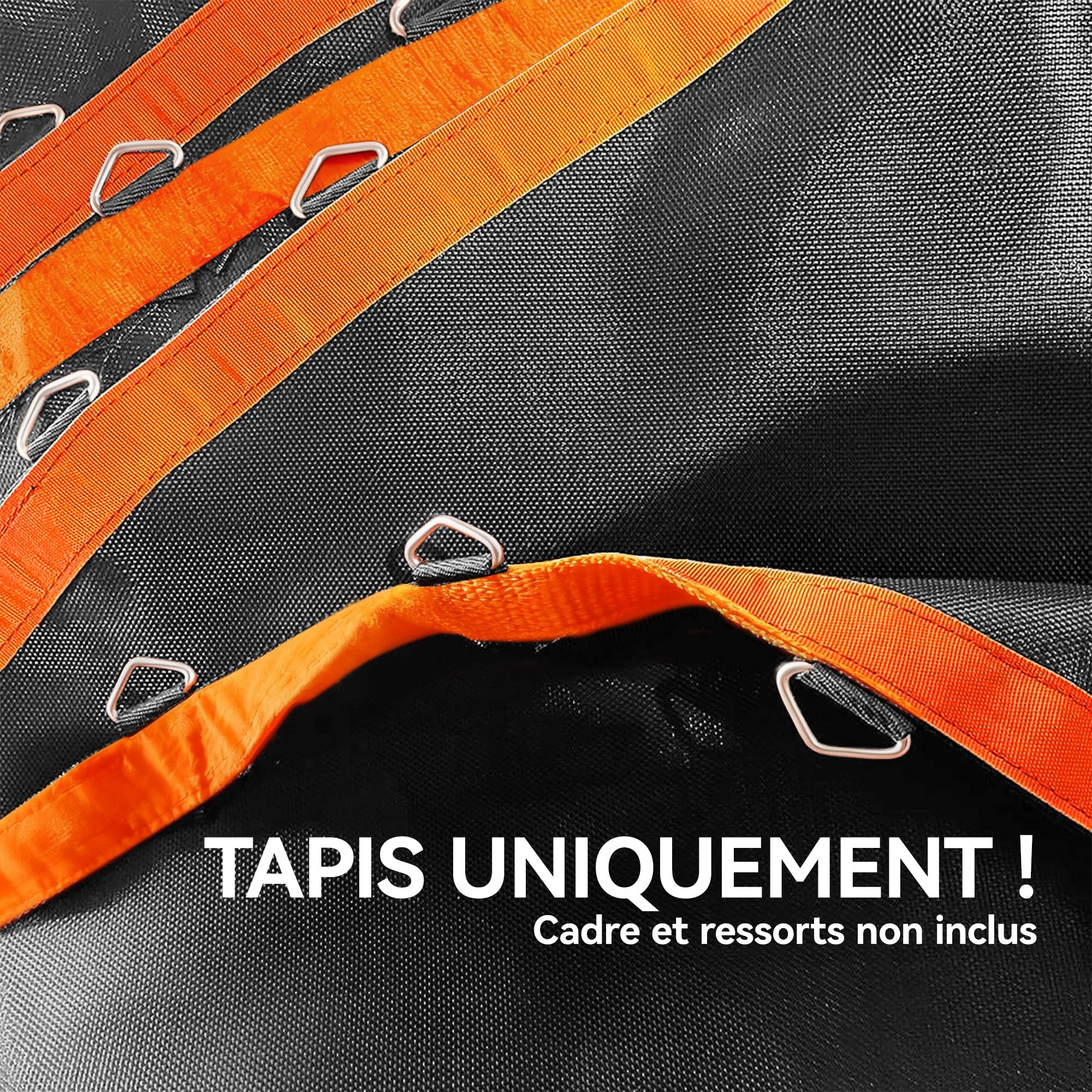 SPORTNOW Tapis de Rechange pour Trampoline Tapis de Saut de Remplacement, avec Outil de Traction à Ressort et Crochets en V