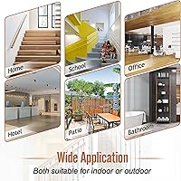 Vista 3 de 5 Pack Crystmetal 304 Stainless Steel Adjustable Swivel Handrail Bracket for Staircase , Square Stair Railing Bracket (Matte Black)