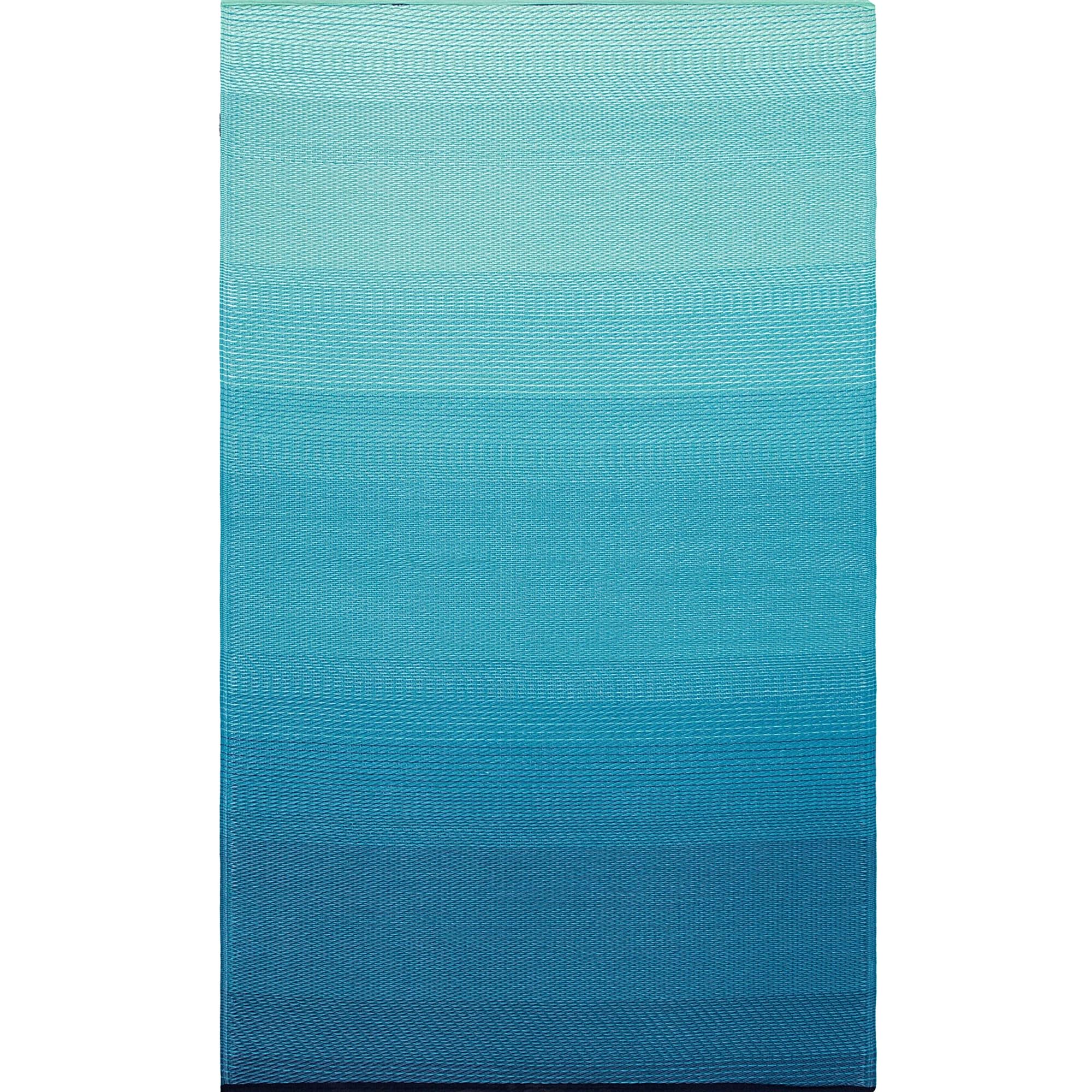FAB HAB Outdoor-Teppich Big SUR – Recycelter Premium Kunststoff – Wetterfest, Wendbar, UV-beständig – Ombre Türkisgrün (150x240 cm)