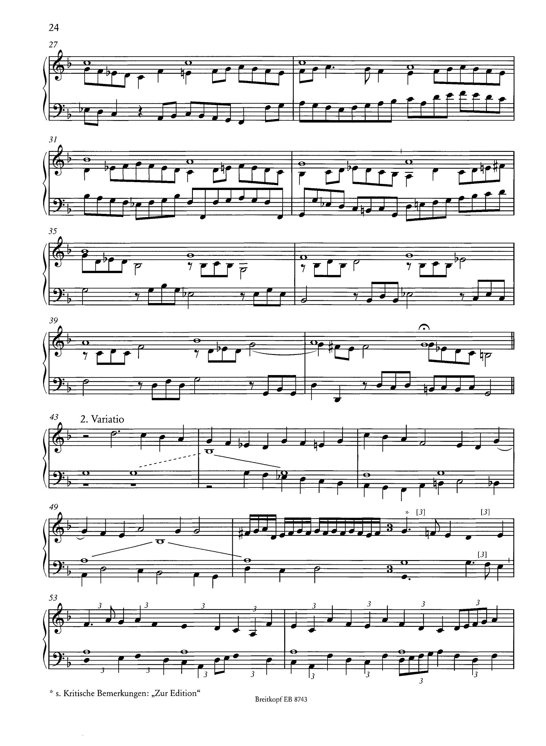 Sämtliche Werke für Tasteninstrumente Band 3: Choral- und Psalmvariationen - Breitkopf Urtext (EB 8743)