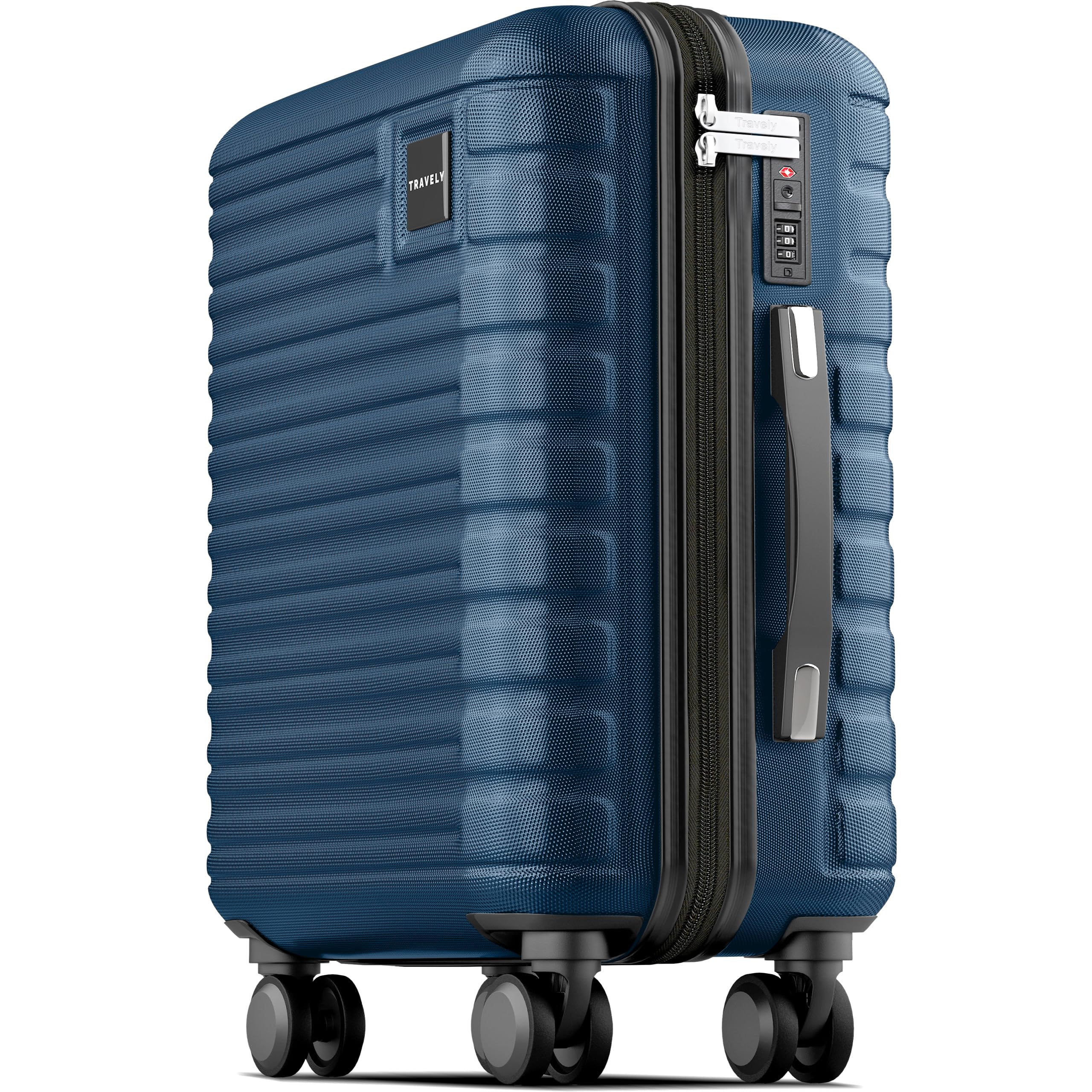 Walizka kabinowa premium Travely 56 × 45 × 25 cm – odpowiednia dla EasyJet, Jet2, British Airways i innych linii I Walizka kabinowa 36 l z plynnie toczacymi sie kólkami i praktycznym zamkiem TSA