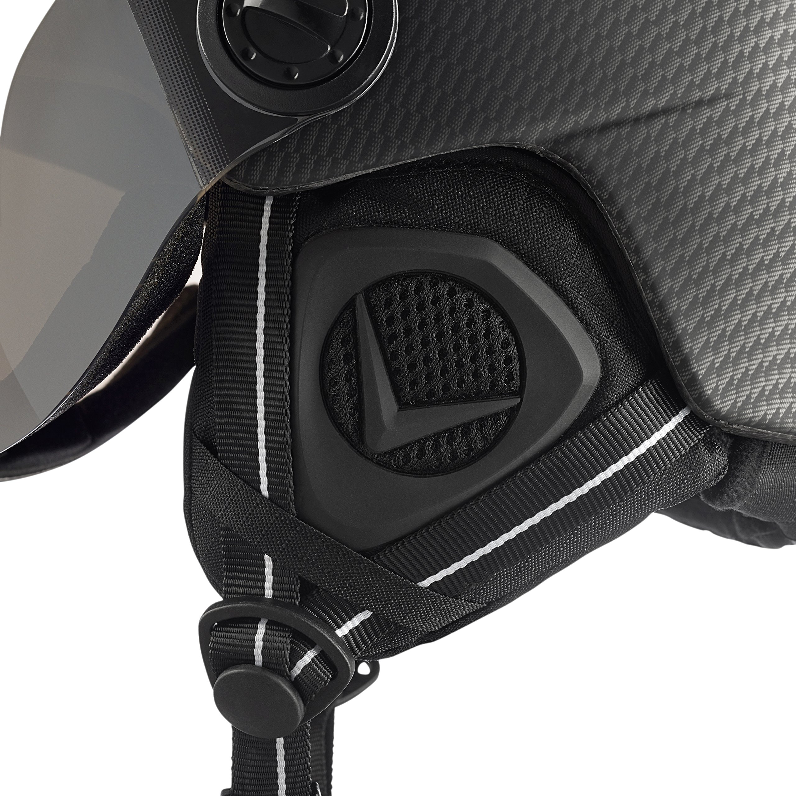 BLACK CREVICE Casco de esquí Silvretta I Casco esquí con Visera en Estilo piloto I I Casco esquí Unisex I Casco de esquí de policarbonato Transpirable I Talla Ajustable